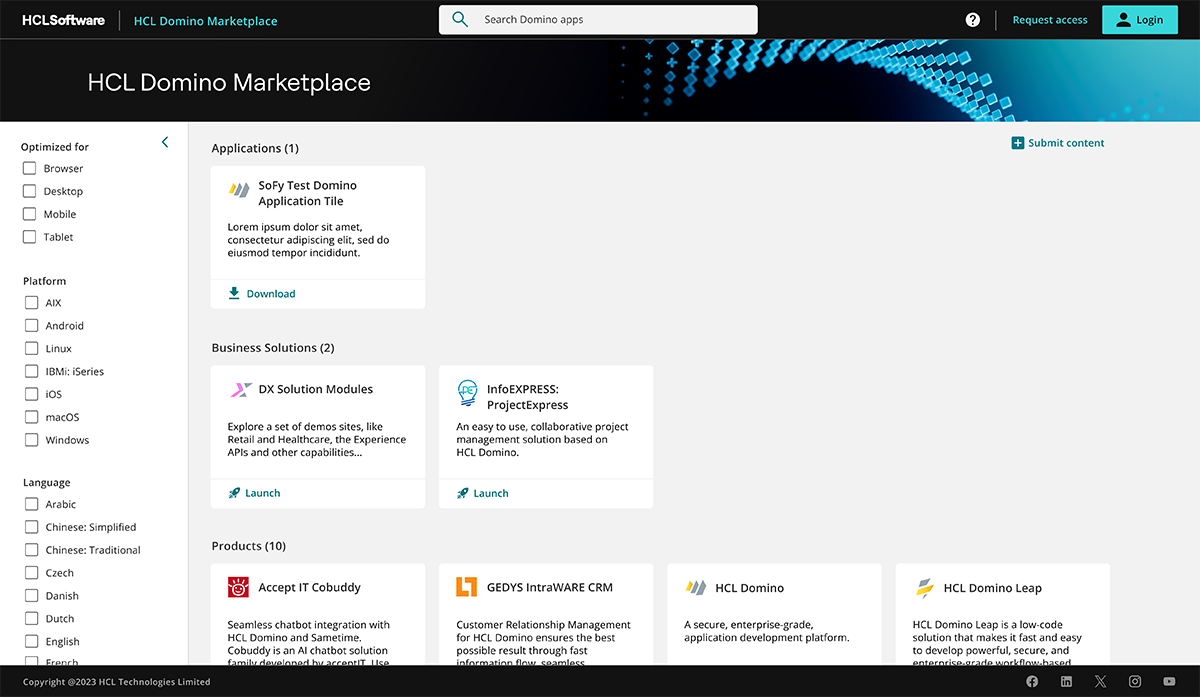 HCL Domino Marketplace