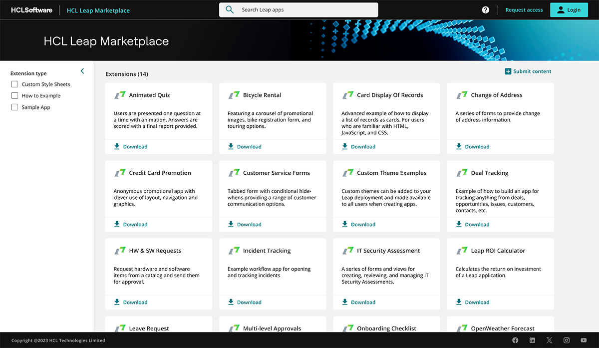HCL Leap Marketplace